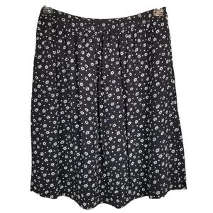 Garnet Hill Floral Black & White Skirt